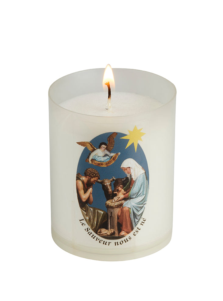 Veilleuse bougie votive Luminat V80 "Nativité" - Durée 20h