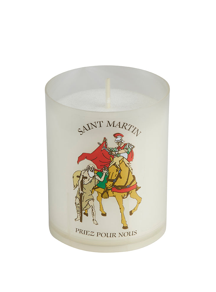 Veilleuse votive effigie Saint Martin - bougie Luminat V80 godet naturel