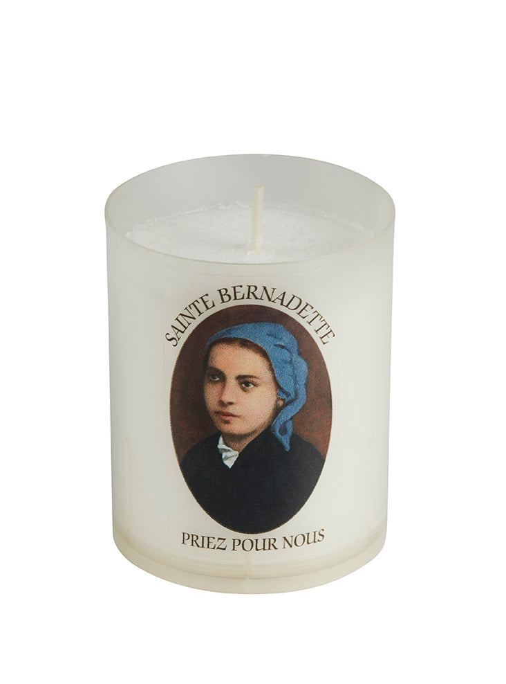 Veilleuse votive effigie Sainte Bernadette - bougie Luminat V80 godet végétal