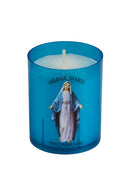 Veilleuse votive Vierge Marie - durée 20h Luminat godet végétal bleu