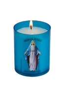 Veilleuse votive Vierge Marie - durée 20h Luminat godet végétal bleu