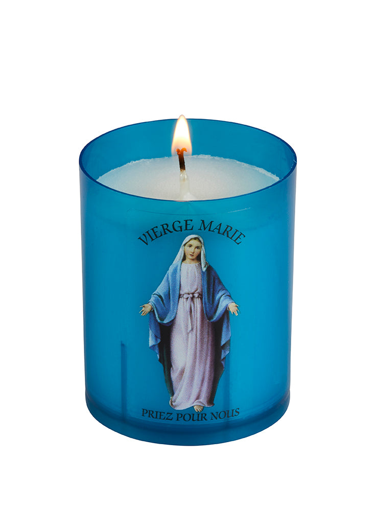 Veilleuse votive Vierge Marie - Luminat V80 godet végétal