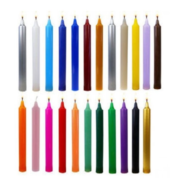 Bougies teintées masse - Diamètre 21 mm hauteur 20 cm - 21 coloris au choix - Combustion 7h sans odeur. Ciergerie Desfossés