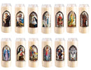 Bougies neuvaines combustion 9 jours cire végétale collection Effigie et Prière L01 - Spécial magasins 13 effigies - Ciergerie Desfossés