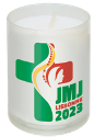 Veilleuse votive Luminat V80 JMJ 2023  Combustion 20h - Ciergerie Desfossés